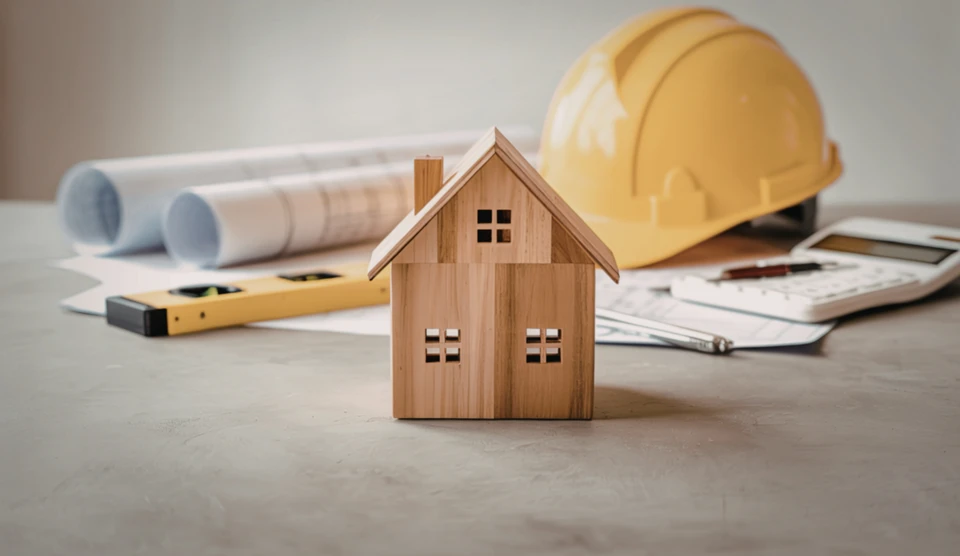 Architecte ou ingénieur travaillant au bureau avec des plans, inspection de l'ingénieur en milieu de travail pour la planification architecturale, esquisse un projet de construction, mise au point sélective, concept de construction d'entreprise